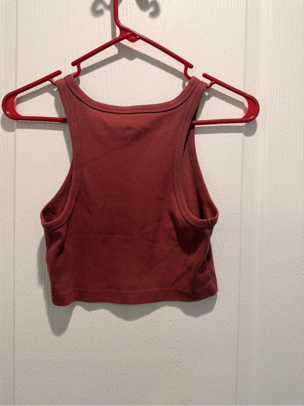 NWOT Wild Fable Burgundy Ribbed Crop Tank High Neck Women M - Picture 4 of 4
